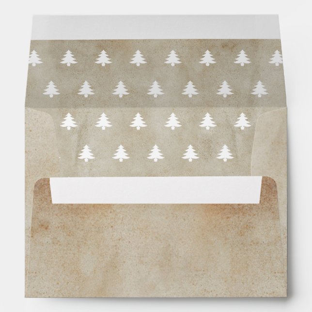 Elegant Vintage Christmas Trees Antique Paper Envelope (Back (Bottom))