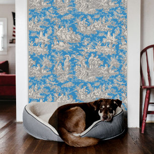 Elegant vintage classic pattern blue turquoise wallpaper