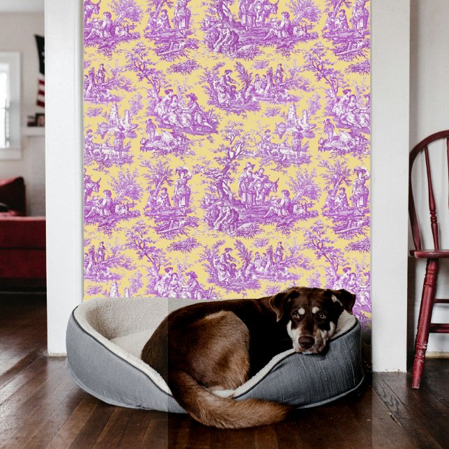Elegant vintage classic pattern purple yellow  wallpaper (Creator Uploaded)