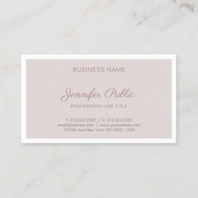 Elegant Vintage Colour Professional Simple Plain Business Card (Front)