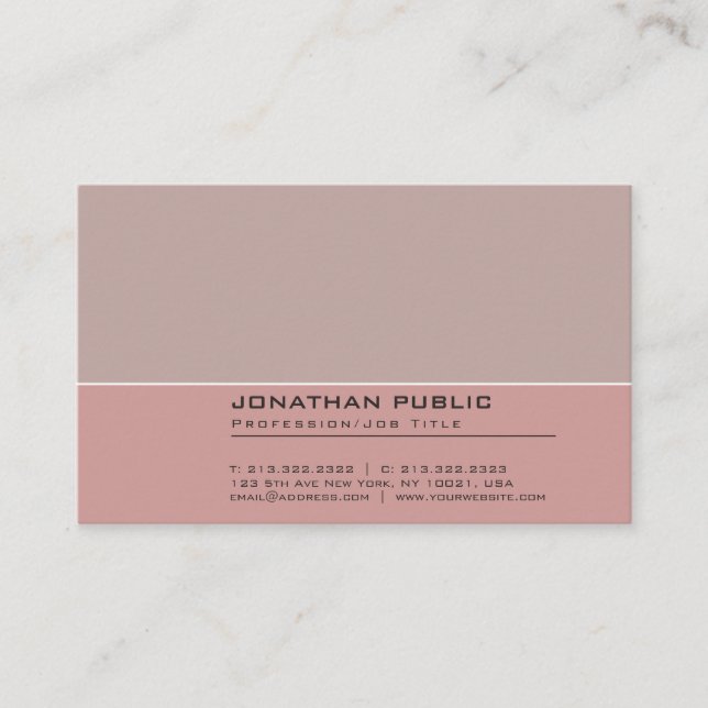 Elegant Vintage Colours Harmony Professional Plain Business Card (Front)