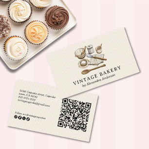 Elegant Vintage Cooking Utensils Business Card