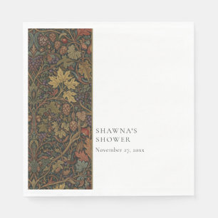 Elegant Vintage Cottage Botanical Fall Shower Napkin