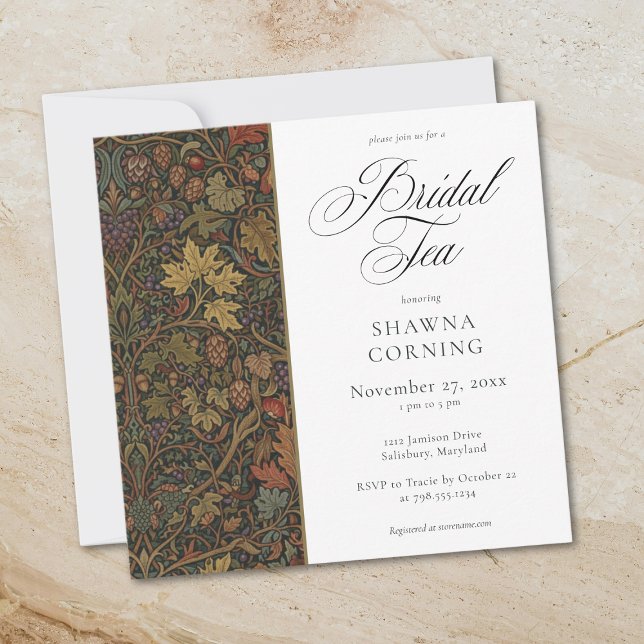 Elegant Vintage Cottage Botanical Fall Shower Tea Invitation (Elegant Vintage Cottage Botanical Fall Shower Tea Invitation)