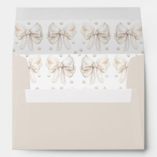 Elegant Vintage Cream Bow Bridal Shower Envelope