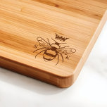 Elegant Vintage Crown Honey Queen Bee Monogram Cutting Board<br><div class="desc">Elegant vintage-style honey-themed cutting board. The design features our own original hand-drawn vintage-style queen honey bee with an elegant crown above the queen bee. Personalise with two monograms. Whether it's to celebrate nuptials, warm a new home, commemorate an anniversary, or simply mark a memorable event, it adds that unique and...</div>