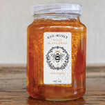 Elegant Vintage Crown Queen Bee Honey Jar Label<br><div class="desc">Elegant vintage style honey-themed label design perfect to brand your honey products. The design features our own original hand-drawn vintage-style queen honey bee with an elegant golden crown above the queen bee. A beautiful rustic vintage style floral wreath frames the queen bee illustration. Customised with your honey flavour, product weight,...</div>