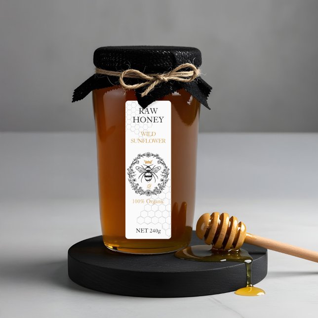 Elegant Vintage Crown Queen Bee Honey Jar Label (Elegant Vintage Crown Queen Bee Honey Jar Label)