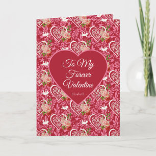 Elegant Vintage Cupid & Red Rose Valentine’s Day Card