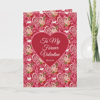 Elegant Vintage Cupid & Red Rose Valentine’s Day Card