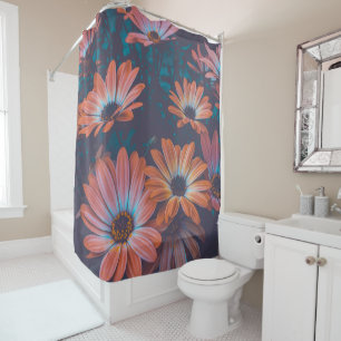 Elegant Vintage Daisies Floral Shower Curtain