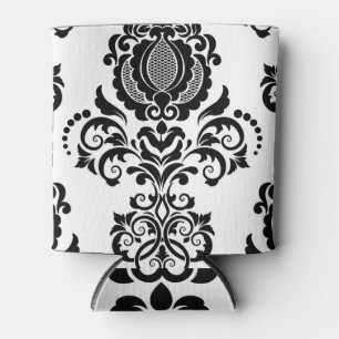 Elegant Vintage Damask Seamless Texture Can Cooler