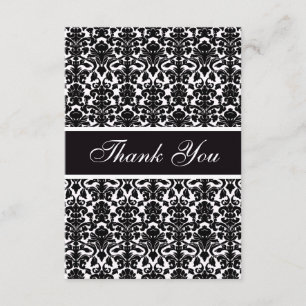 Elegant Vintage Damask Thank You Wedding Card