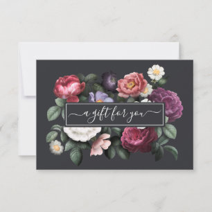 Elegant Vintage Dark Floral   Gift Certificate