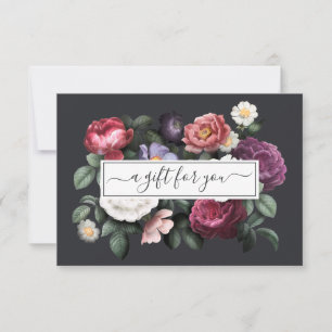 Elegant Vintage Dark Floral   Gift Certificate