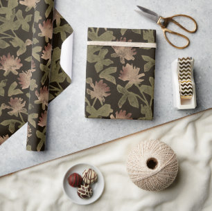 Elegant Vintage Dark Floral Wrapping Paper