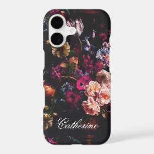 Elegant Vintage Dark Moody Burgundy Floral