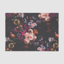 Elegant Vintage Dark Moody Burgundy Floral 