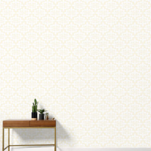 Elegant Vintage Delicate Soft Cream Damask Wallpaper