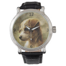 Elegant vintage dog photo watch