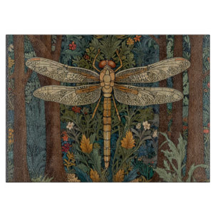 Elegant vintage dragonfly art boho chic botanical  cutting board