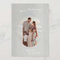 Elegant Vintage Embossed Lace Christmas Photo