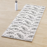 Elegant Vintage Engraved Black Roses and Ribbons Yoga Mat<br><div class="desc">Elegant and romantic black engraved vintage roses,  flowers,  vines,  leaves and butterflies with ribbons and bows intertwined on a white background.</div>