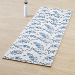 Elegant Vintage Engraved Blue Roses and Ribbons Yoga Mat<br><div class="desc">Elegant and romantic blue engraved vintage roses,  flowers,  vines,  leaves and butterflies with ribbons and bows intertwined on a white background.</div>