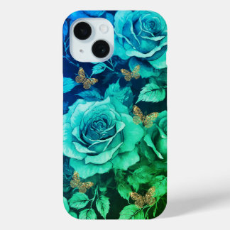 Elegant Vintage Fairytale Roses and Butterflies iPhone 15 Case