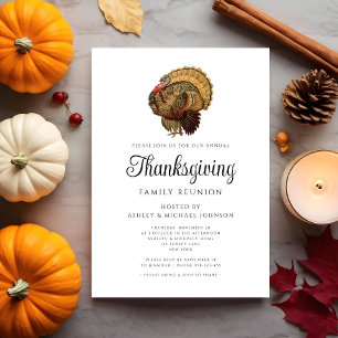 Elegant Vintage Family Reunion Thanksgiving Invitation