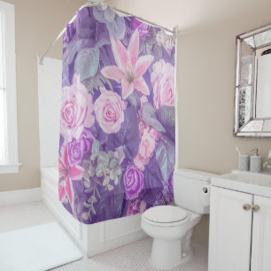 Elegant Vintage Floral Background Shower Curtain