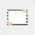 Elegant Vintage Floral Black White Stripes Wedding