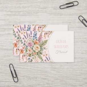 Elegant Vintage Floral Botanical Design Business Card