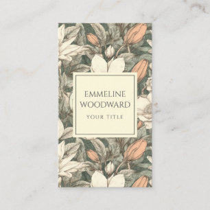 Elegant Vintage Floral Botanical Magnolias Business Card