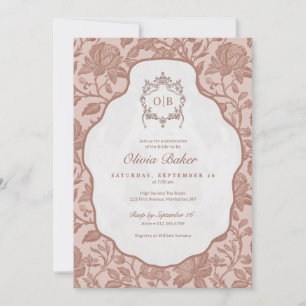 Elegant Vintage Floral Bridal Shower Invitation