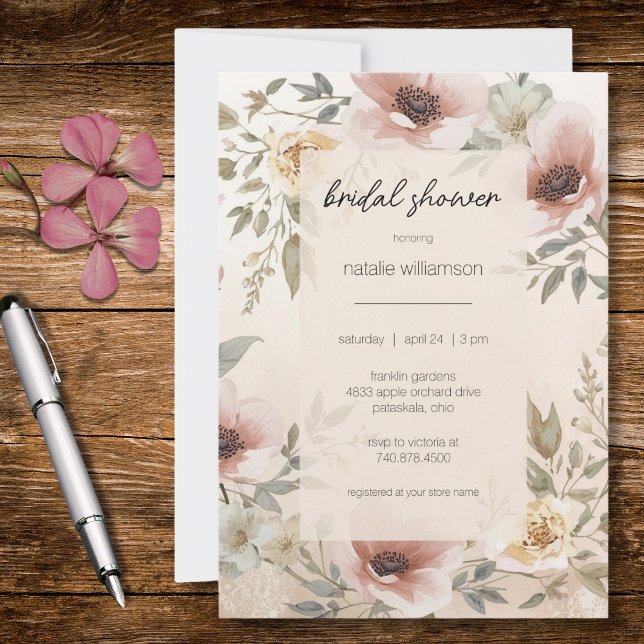 Elegant Vintage Floral Bridal Shower  Invitation (Creator Uploaded)