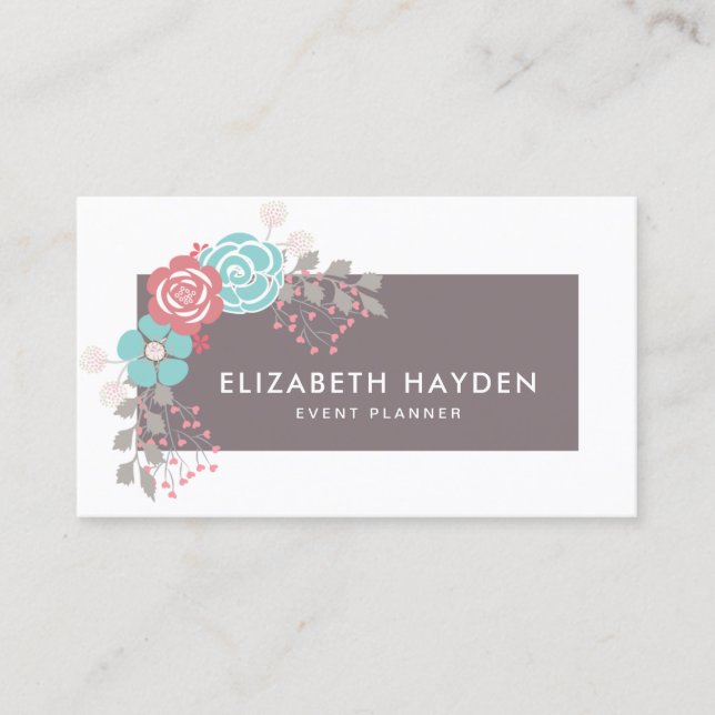 elegant vintage Floral business card (Front)