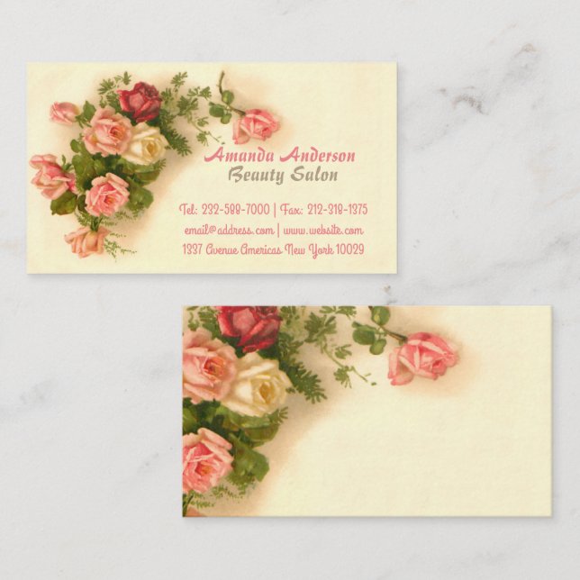 Elegant vintage floral business card (Front/Back)