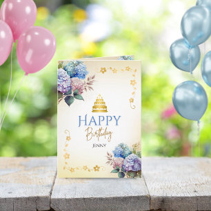 Elegant Vintage Floral Christian Birthday Holiday Card