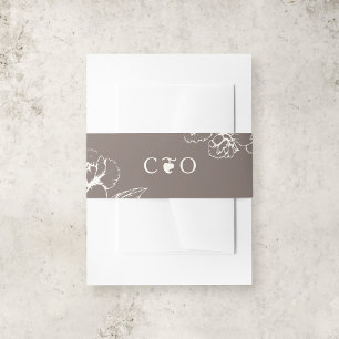 Elegant Vintage Floral Garden Wedding Initials Invitation Belly Band