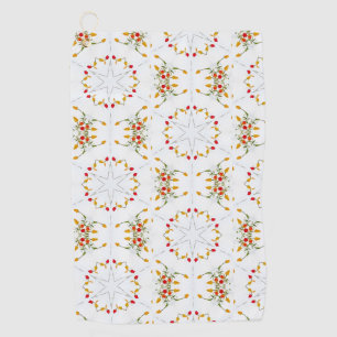 Elegant Vintage Floral Golf Towel
