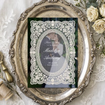 Elegant Vintage Floral Lace Frame Photo Wedding
