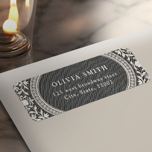 Elegant Vintage Floral Lace Frame Return Address