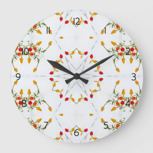 Elegant Vintage Floral Large Clock