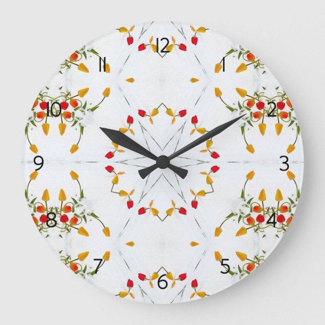 Elegant Vintage Floral Large Clock (Front)