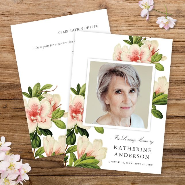 Elegant Vintage Floral Memorial Photo Announcement (Creator Uploaded)