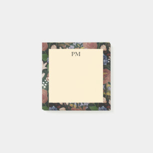 Elegant Vintage Floral Monogram Post-it Notes