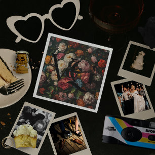 Elegant Vintage Floral Monogram Wedding Napkins