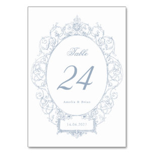 Elegant Vintage Floral Ornament Frame Wedding Table Number