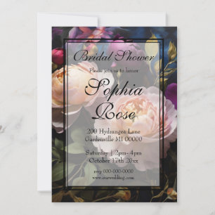 Elegant vintage floral painting Bridal Shower Invitation